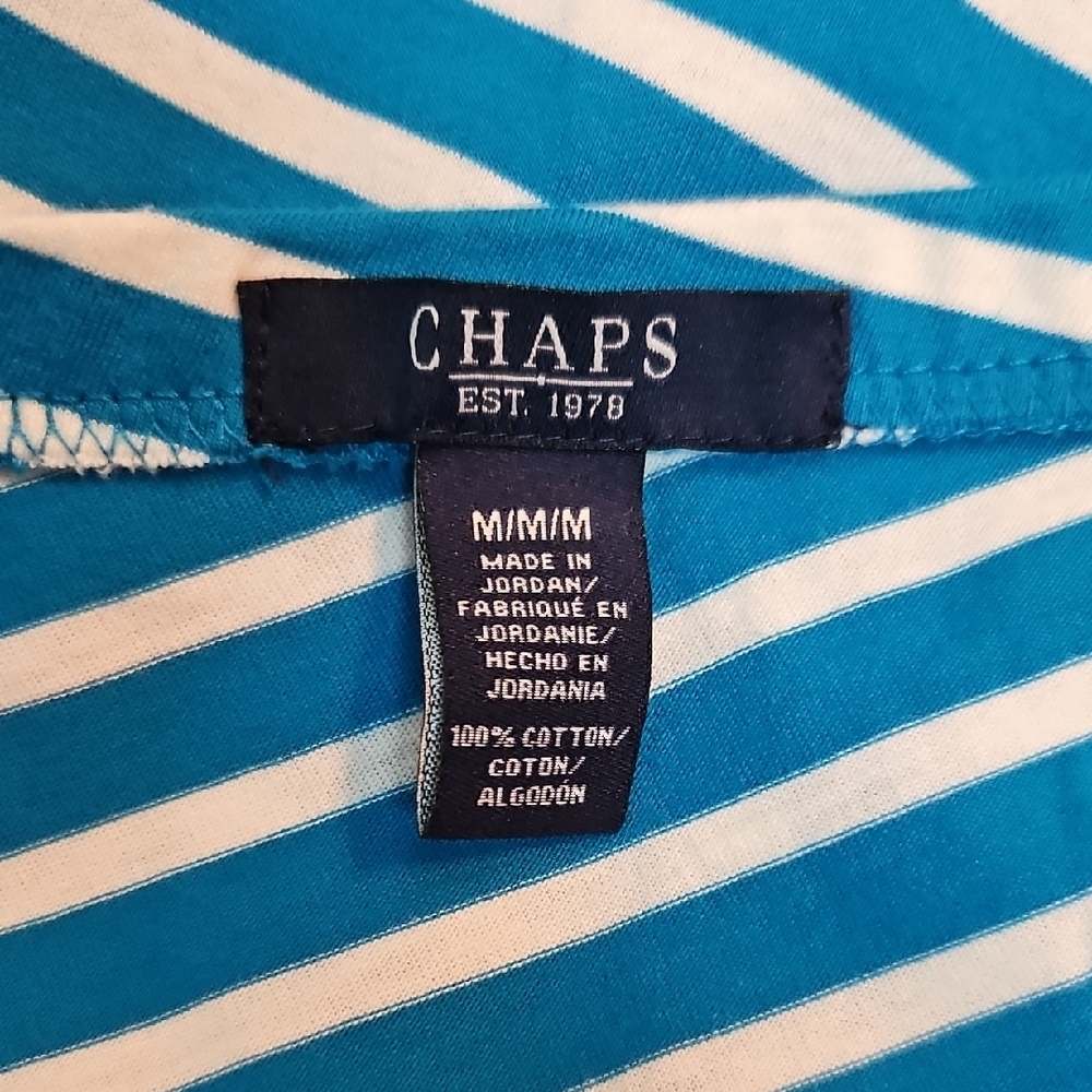Chaps Bright Blue And White Striped Maxi Skirt - Flared A-Line (Women's M) - Picture 4 of 5